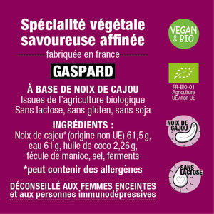 Gaspard, dos de la boite