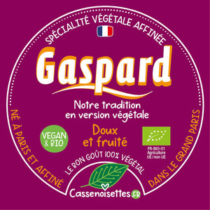 Gaspard spécialité végétale affinée. Vegan & Bio. Le bon goût 100% végétal. Cassenoisettes.fr