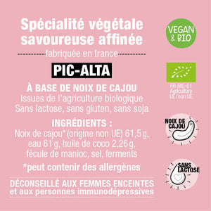 Pic-Alta, dos de la boîte